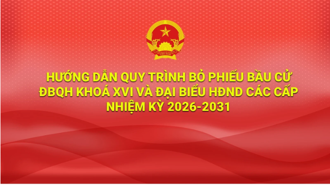 Hướng dẫn quy trình bỏ phiếu bầu cử ĐBQH khoá XVI và đại biểu HĐND các cấp nhiệm kỳ 2026-2031
