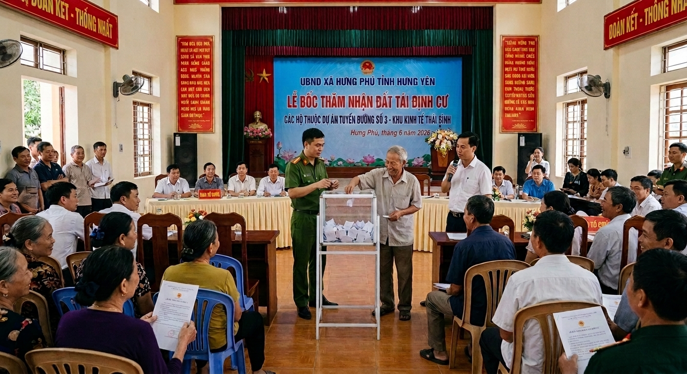 Hưng Phú ban hành quy chế bốc thăm vị trí đất tái định cư đối với các hộ gia đình, cá nhân đủ điều kiện được bố trí tái định cư