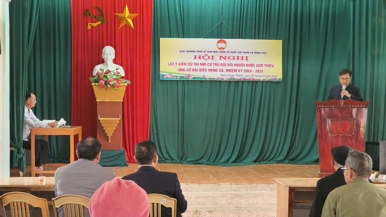 Ban Công tác Mặt trận thôn tổ chức hội nghị lấy ý kiến cử tri nơi cư trú đối với người ứng cử đại biểu HĐND xã khóa II, nhiệm kỳ 2026 – 2031