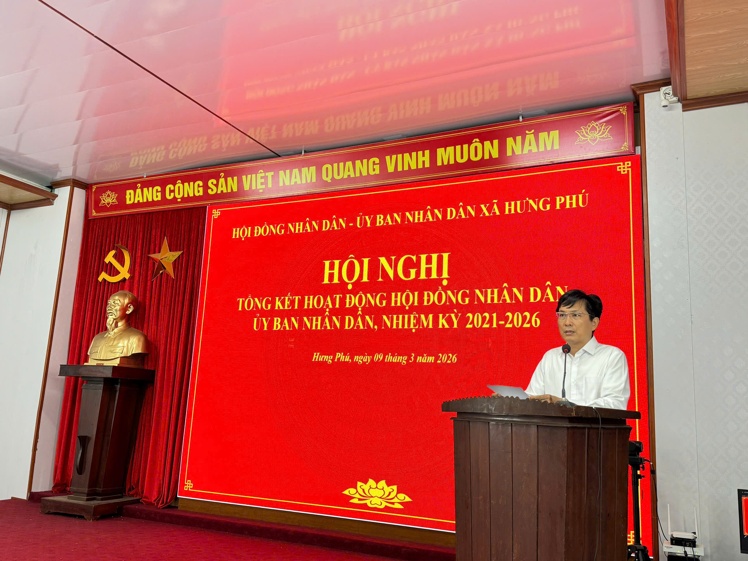 Xã Hưng Phú: tổng kết hoạt động Hội đồng nhân dân, Ủy ban nhân dân, nhiệm kỳ 2021 – 2026